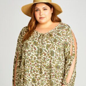 Cute Floral Tunic Dress in Plus Sizes 1X, 2X, 3X